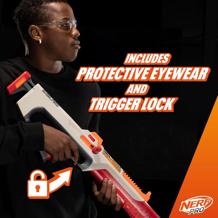Nerf Pro Gelfire Ghost Bolt Action Blaster, Removable Boost Barrel, 5000 Gel Rounds, 100 Round Integrated Hopper, Eyewear, Ages 14 & Up