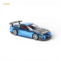 Pop Race Mazda RX-7 Re-Amemiya Blue Chrome 1:64