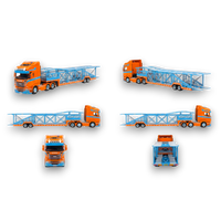 Flame Scania Car Carrier Blue & Orange 1:64