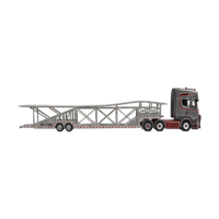 Flame Scania Car Carrier Transport Truck Grey Red 1:64 - Limited to 299 Pcs