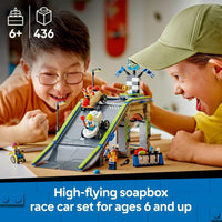 LEGO City No Limits: Race Car Ramp Track Toy - Building Toy for Kids, Boys and Girls, Ages 6+ - Soap Box Car Ramp for Racing with 2 Cars, 4 Minifigures, and Buildable - Gift Idea - 60460