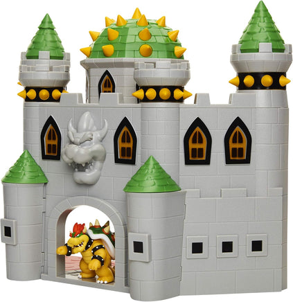 Super Mario Nintendo Deluxe Bowser's Castle Playset with 2.5" Exclusive Articulated Bowser Action Figure, Interactive Play Set with Authentic in-Game Sounds