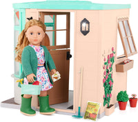 Our Generation Room to Grow Greenhouse – Garden Themed Playset for 18-inch Fashion Dolls – Huge 43 Piece Garden Playhouse Set
