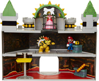 Super Mario Nintendo Deluxe Bowser's Castle Playset with 2.5" Exclusive Articulated Bowser Action Figure, Interactive Play Set with Authentic in-Game Sounds