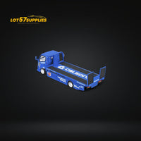 MicroTurbo HINO 300 Custom Truck Flatbed Blue Calsonic Livery 1:64
