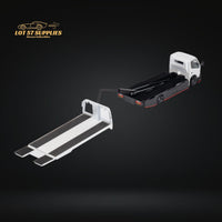 MicroTurbo Hino 300 Custom Flatbed Truck White 1:64