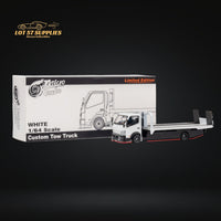 MicroTurbo Hino 300 Custom Flatbed Truck White 1:64