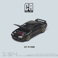 Cool ART Nissan Skyline GT-R R32 With Openable Hood - Gold Rims 1:64