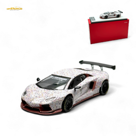 King Model Lamborghini Aventador LP700-4 White LV Livery 1:64