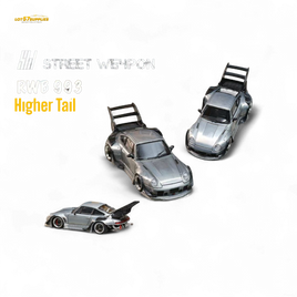 Street Weapon Porsche RWB 993 Raw Varnish Color High Wing 1:64