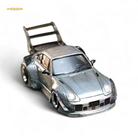 Street Weapon Porsche RWB 993 Raw Varnish Color High Wing 1:64