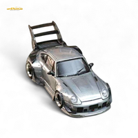 Street Weapon Porsche RWB 993 Raw Varnish Color High Wing 1:64