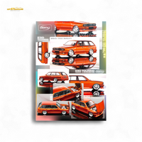 Mortal BMW E30 Cambered Sunset Orange 1:64