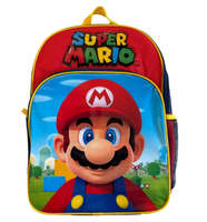 Backpack with Super Mario design on a white background