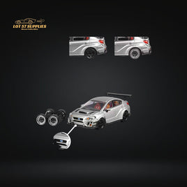 CM Model Subaru WRX STI Varis Widebody Silver 1:64