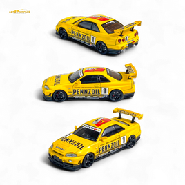 Fast Speed Skyline GT-R R34 Nismo Z-Tune Pennzoil #1 Yellow 1:64