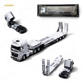 TimeMicro & Perka BENZ FLATBED TRANSPORT VEHICLE - White 1:64