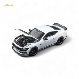 DCM Mustang Dark Horse - Crystal White - Black Wheels 1:64