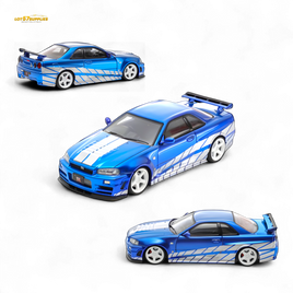 Fast Speed Skyline GT-R R34 Nismo Z-Tune Blue 1:64