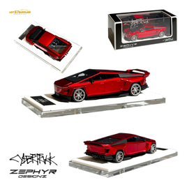 404ERROR Tesla Cybertruck Custom Widebody Lowered - Metallic Red 1:64