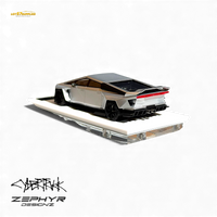 404ERROR Tesla Cybertruck Custom Widebody Lowered - Silver 1:64
