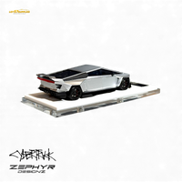 404ERROR Tesla Cybertruck Custom Widebody Lowered - Silver 1:64