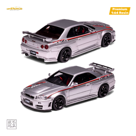 Cars' Lounge Nissan Skyline GT-R R34 Z-TUNE Nismo Edition Silver 1:64