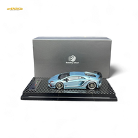 Rotating Wheel Lamborghini Aventador S - Ice Blue 1:64