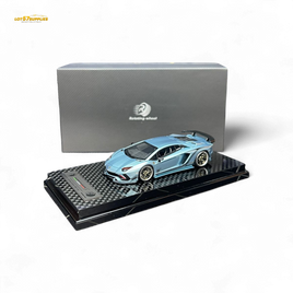 Rotating Wheel Lamborghini Aventador S - Ice Blue 1:64