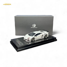Rotating Wheel Lamborghini Aventador S Pearl White 1:64