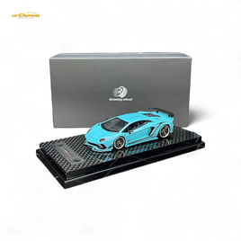 Rotating Wheel Lamborghini Aventador S Pearl Blue 1:64