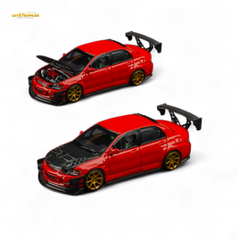 Findclassically Mitsubishi Lancer 9th Gen Red Carbon Hood 1:64