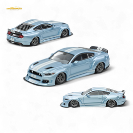 Liberty 64 Mustang Widebody Kit Ice Blue 1:64