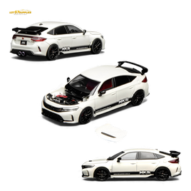 (Pre-Order) Motorhelix Honda Civic Type R FL5 HKS White 1:64