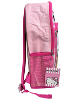 Pink backpack with Hello Kitty design on a white background