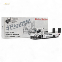 MicroTurbo Hino 300 Flat Bed Truck Pandem Rocket Bunny White 1:64