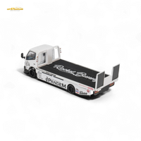 MicroTurbo Hino 300 Flat Bed Truck Pandem Rocket Bunny White 1:64