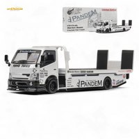 MicroTurbo Hino 300 Flat Bed Truck Pandem Rocket Bunny White 1:64