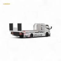 MicroTurbo Hino 300 Flat Bed Truck Pandem Rocket Bunny White 1:64