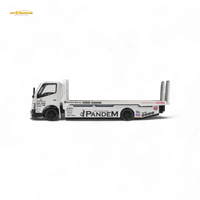 MicroTurbo Hino 300 Flat Bed Truck Pandem Rocket Bunny White 1:64