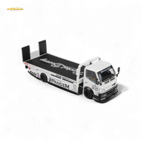 MicroTurbo Hino 300 Flat Bed Truck Pandem Rocket Bunny White 1:64