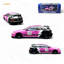 Street Weapon Honda Civic EG6 No Good Racing Pink 1:64