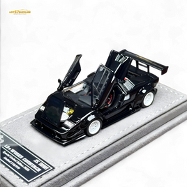 TPC Lamborghini Countach LBWK Black White Wheels 1:64