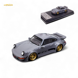 Flame Porsche 964 RWB Whale Tale Cement Gray 1:64