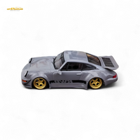 Flame Porsche 964 RWB Whale Tale Cement Gray 1:64